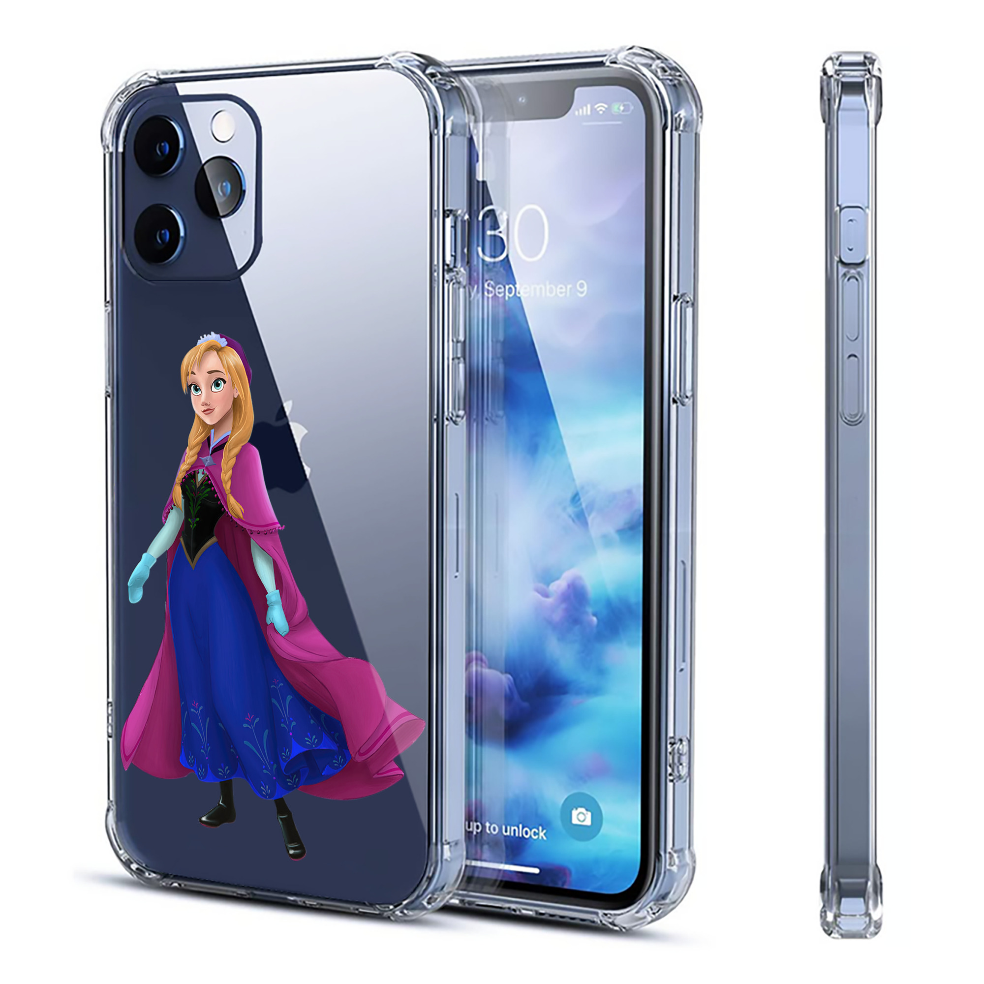 （画像用） アナと雪の女王 アンナ エルサ Frozen Anna Elsa 【iPhone 12シリーズ対応】透明スマホケース（クリアソフトケース）